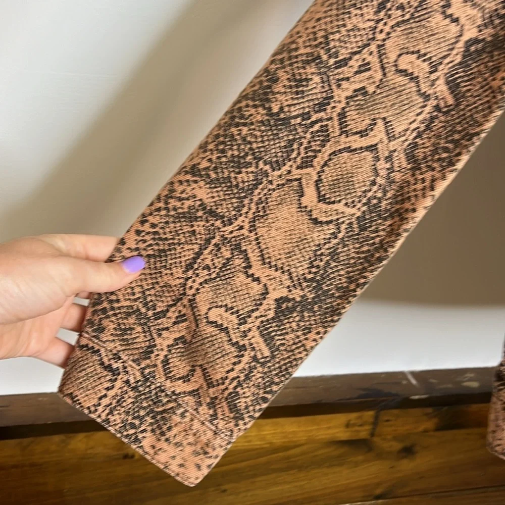 Free People Brown & Black Snakeskin‎ Print Denim Jacket- S - Picture 3 of 8